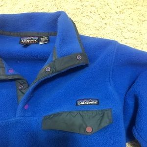 Bright blue Patagonia pullover